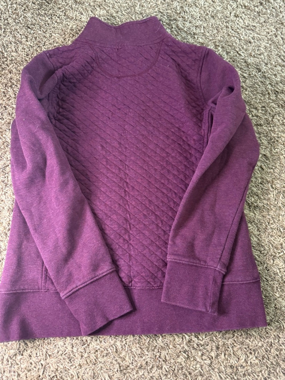 L.L. Bean Quilted Half-Zip Sweater Pullover - Plum - Picture 4 of 4